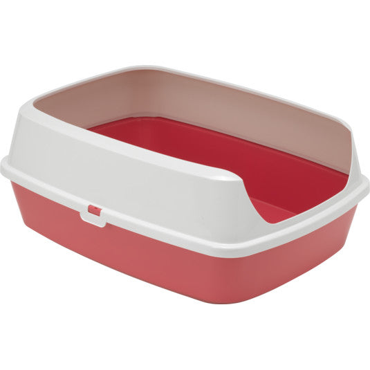 Moderna Maryloo arenero abierto con borde para gato, grande, 50 cm, Coral