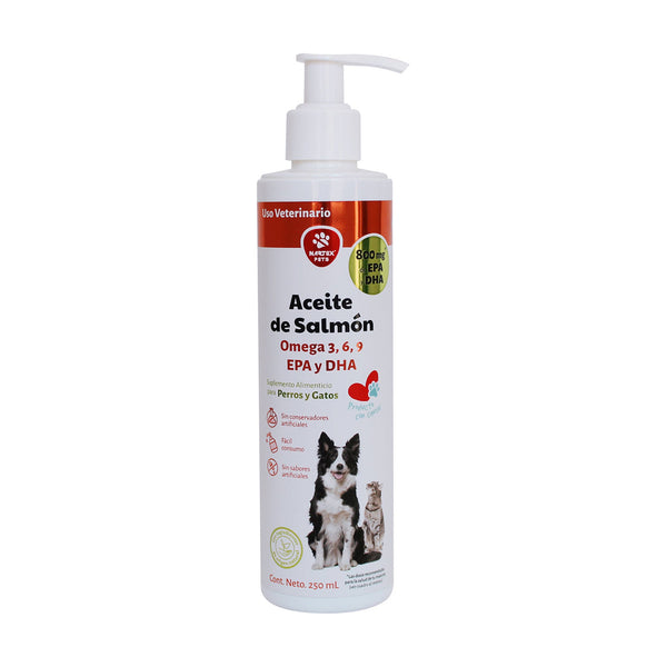 Nartex aceite de salmón con omega 3, 6 y 9 para perro y gato, 250 ml
