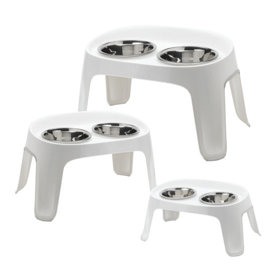 Plato doble elevado modelo Skybar chico blanco Moderna