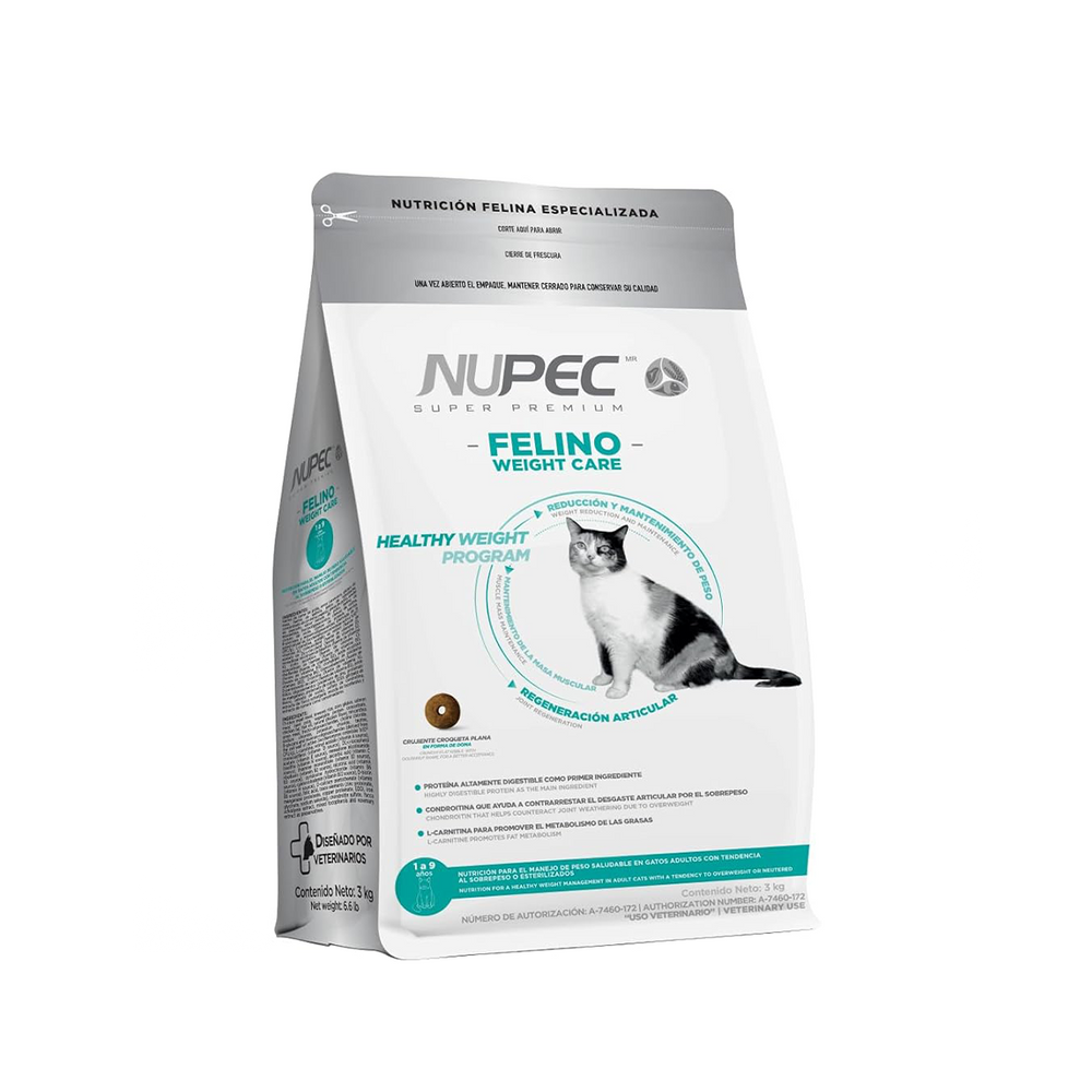 ALIMENTO SECO PARA GATO CONTROL DE PESO  3K NUPEC