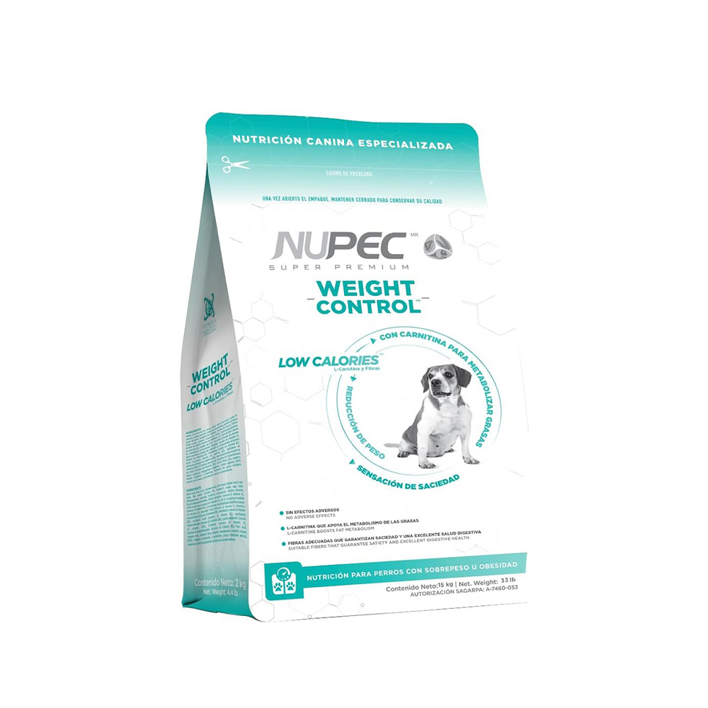 ALIMENTO SECO PAARA PERRO ADULTO  CONTROL DE PESO 15K NUPEC