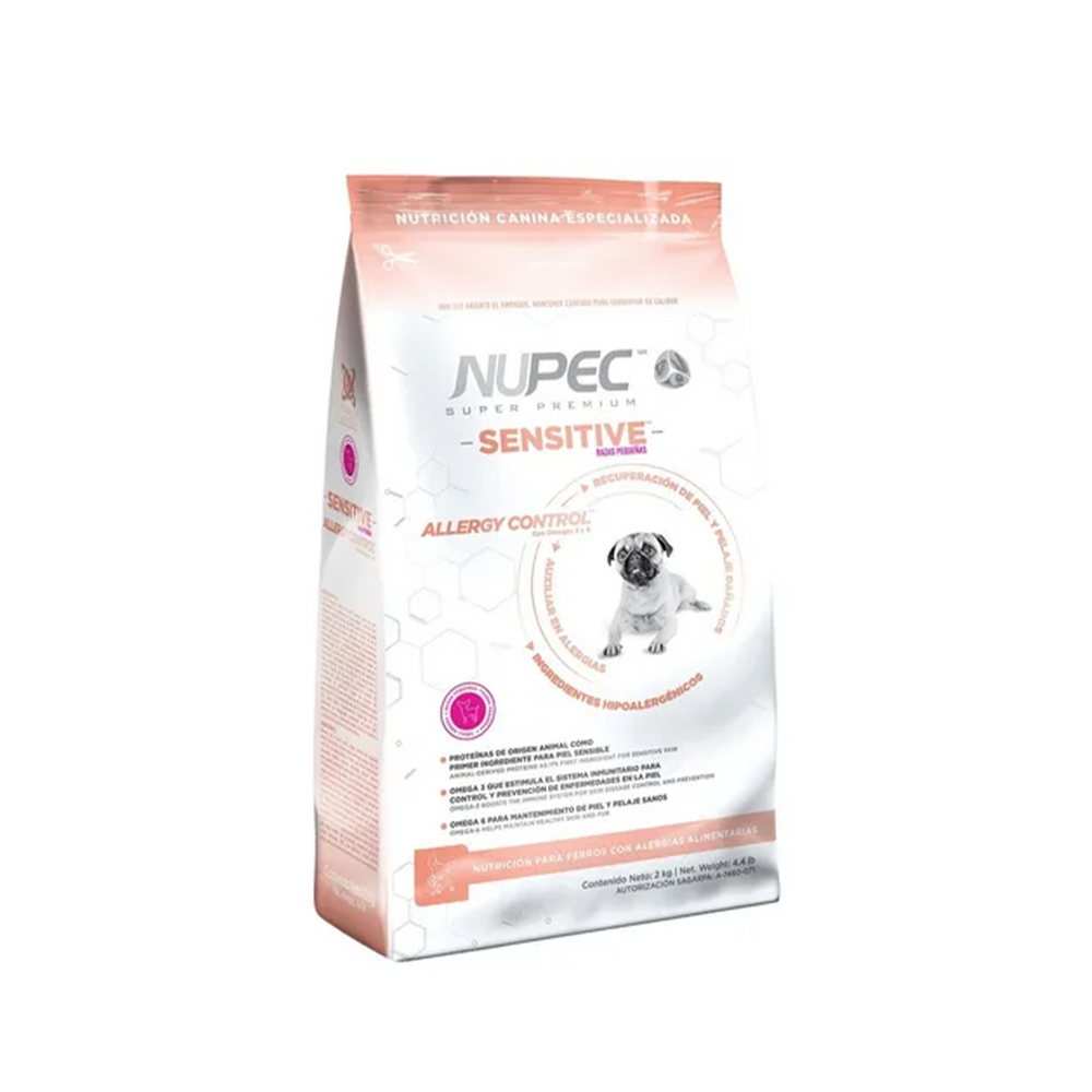 ALIMENTO SECO PARA PERRO RAZAS PEQUEÑAS CONTROL DE ALERGIAS 8K NUPEC
