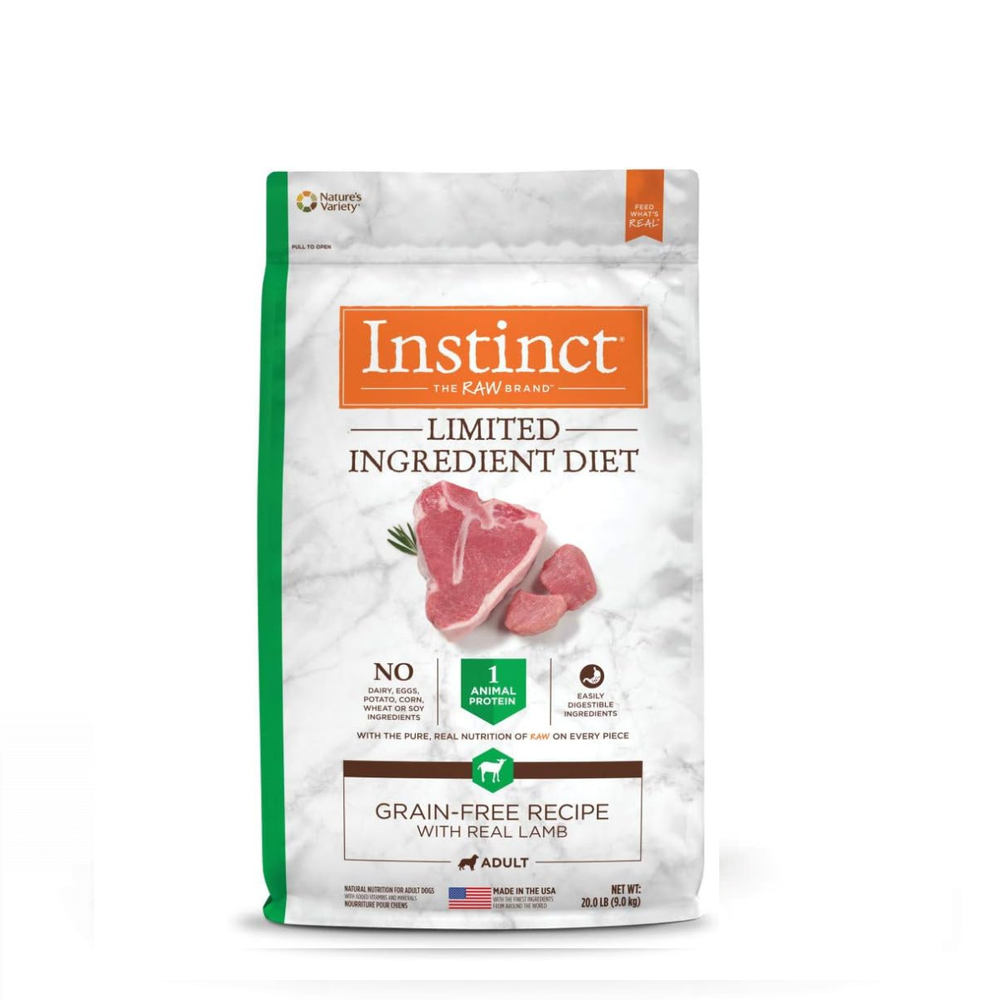 ALIMENTO SECO PARA PERRO CON SABOR A CORDERNO 20LBS  INSTINCT