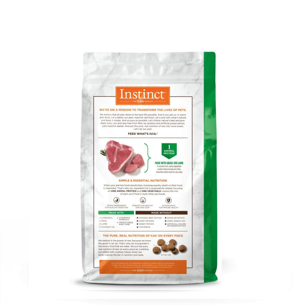 ALIMENTO SECO PARA PERRO CON SABOR A CORDERNO 20LBS  INSTINCT