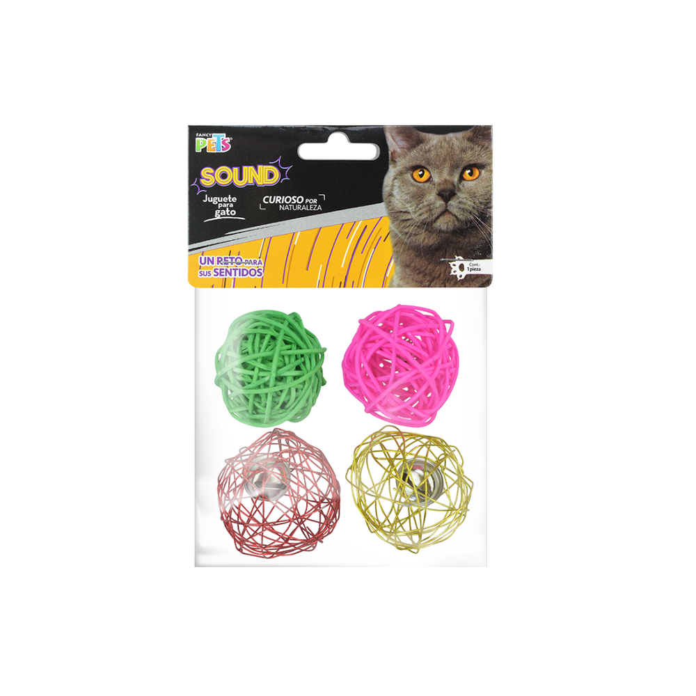 JUGUETE PARA GATO CON BOLA CON SONIDO FANCY PETS