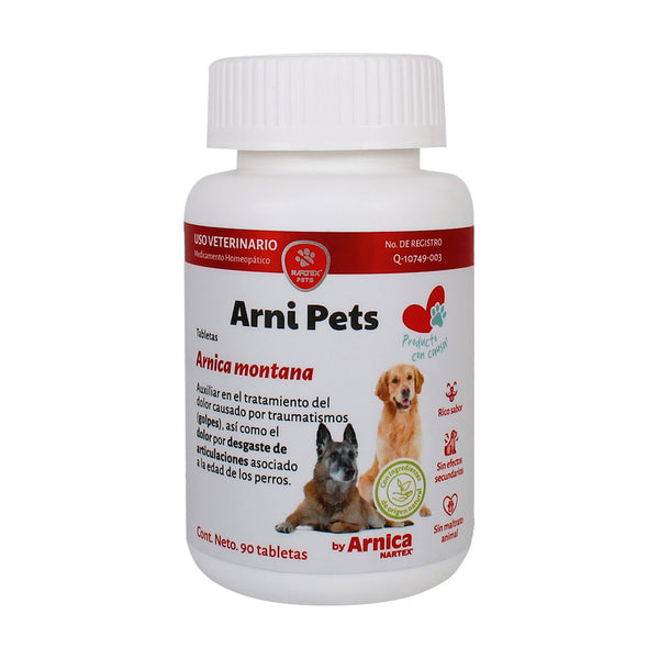 Nartex Arni Pets tabletas homeopáticas con árnica para perro, 90 tabletas