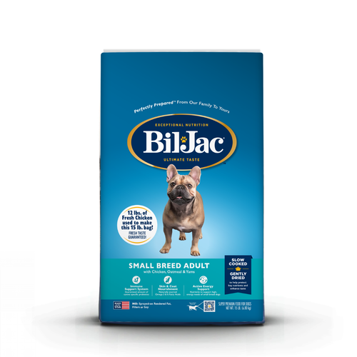 Bil-Jac Small Breed Adult alimento seco para perro adulto de raza pequeña, pollo, avena y camote, 2.72 kg