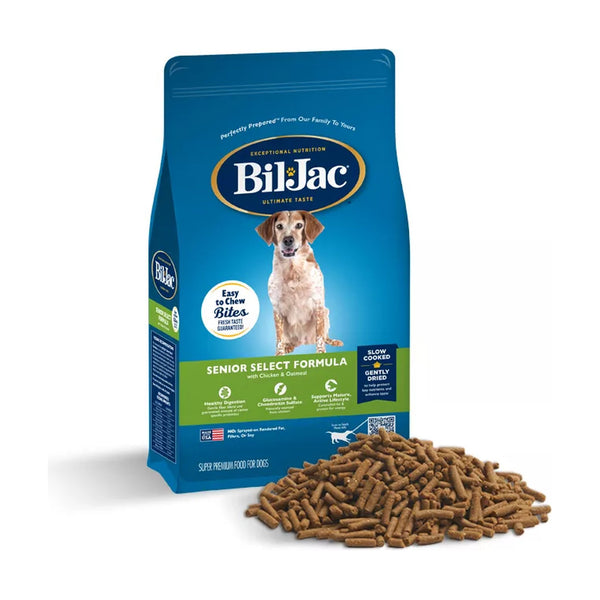 Bil-Jac Senior Select Formula alimento seco para perro senior, pollo y avena, 2.72 kg