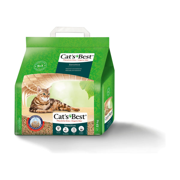 Cat's Best Sensitive arena vegetal aglutinante de grano fino para gato, 8 L (2.9 kg)