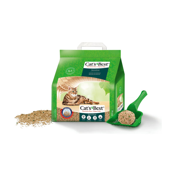 Cat's Best Sensitive arena vegetal aglutinante de grano fino para gato, 8 L (2.9 kg)
