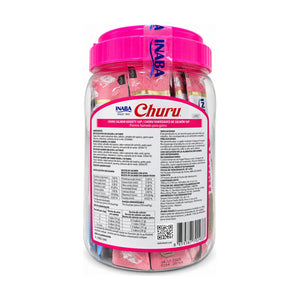 INABA Churu bote de premios cremosos para gato variedades de salmón, 50 tubos de 14 g