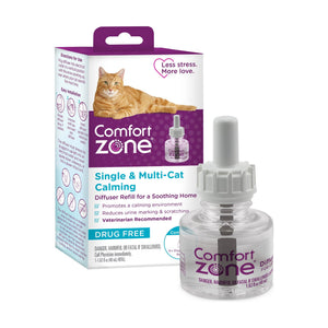 Comfort Zone Single & Multi-Cat repuesto calmante para difusor, para uno o varios gatos, 48 ml