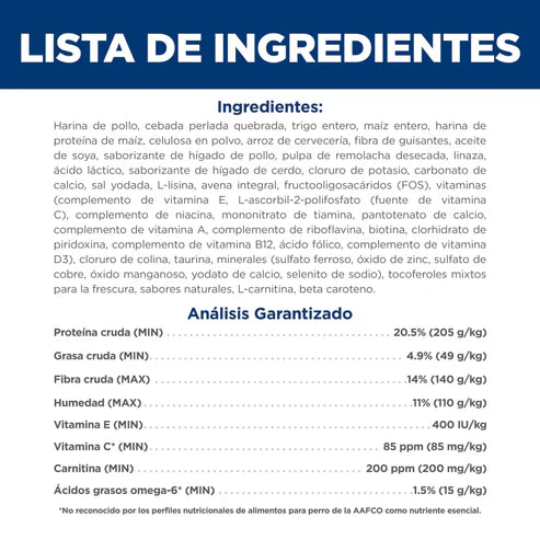 ALIMENTO SECO PARA PERO ADULTO BAJO EN CALORIAS 13.6 KG HILLS