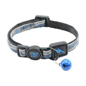 Collar para gato DOCO estampado reflejante con hebilla de seguridad y cascabel