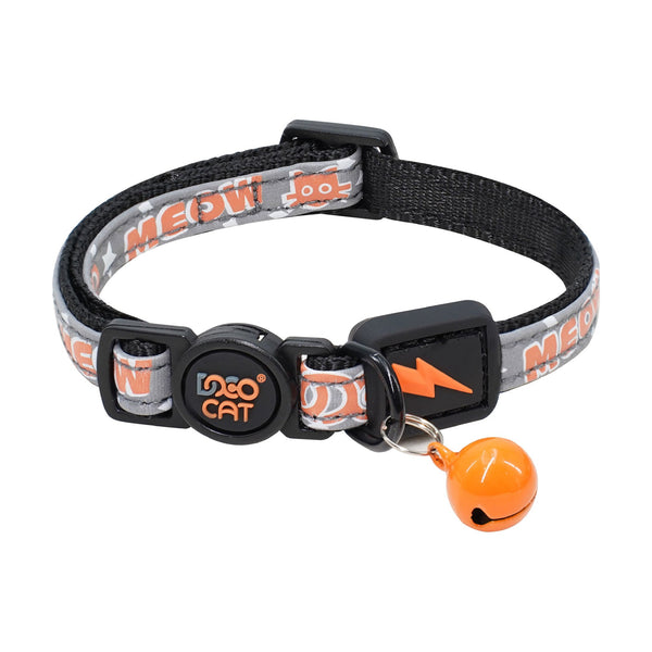 Collar para gato DOCO estampado reflejante con hebilla de seguridad y cascabel