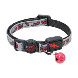 Collar para gato DOCO estampado reflejante con hebilla de seguridad y cascabel