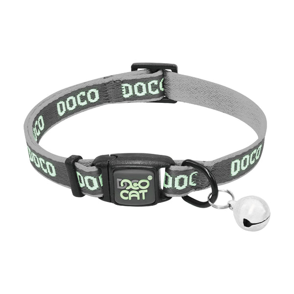 Collar para gato DOCO jacquard con hebilla de seguridad ajustable y cascabel