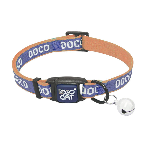 Collar para gato DOCO jacquard con hebilla de seguridad ajustable y cascabel