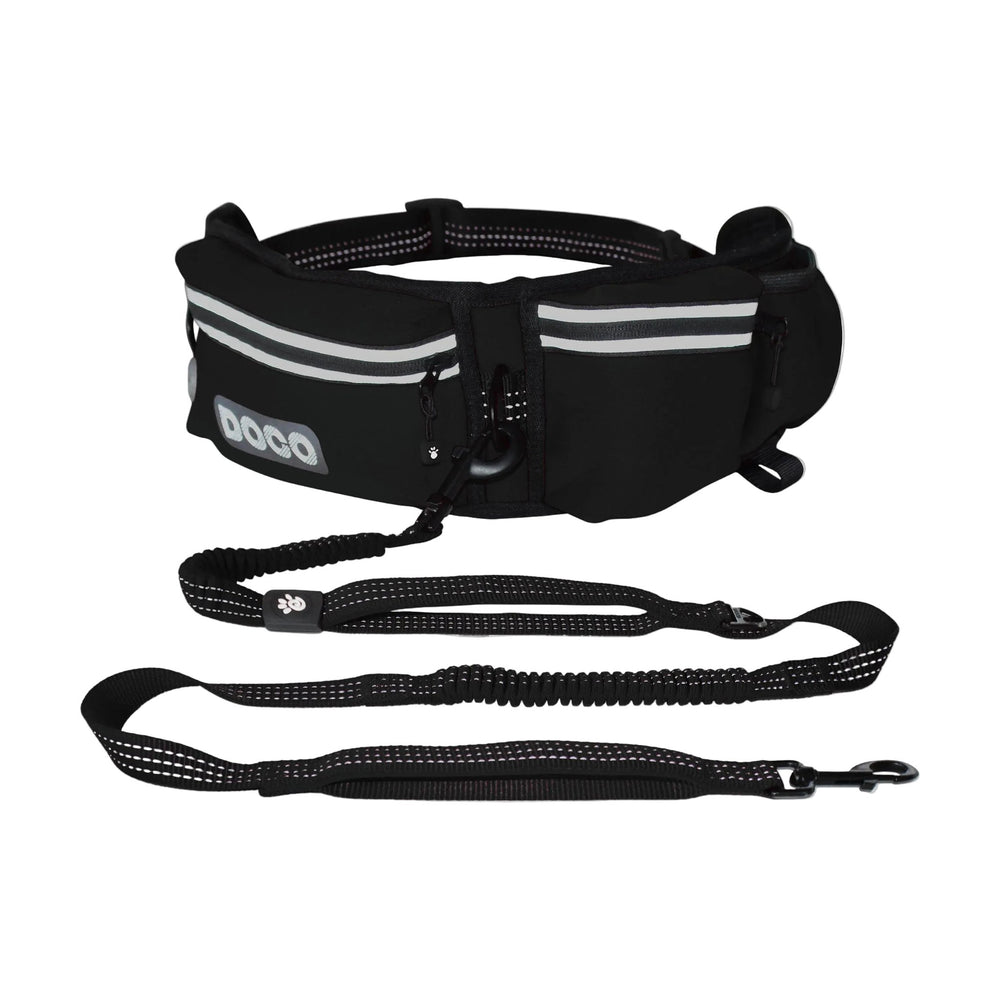 Cinturón manos libres DOCO para correr con tu perro, con correa bungee reflejante y bolsa