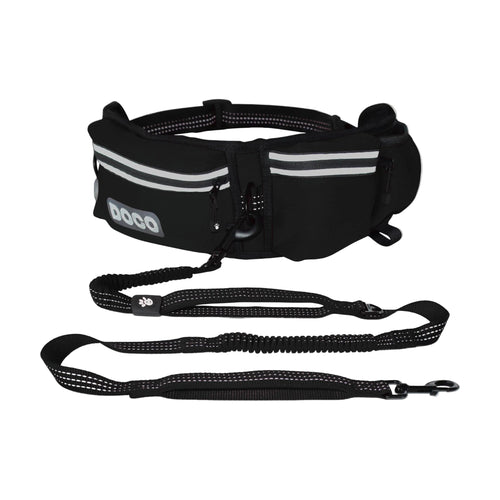 Cinturón manos libres DOCO para correr con tu perro, con correa bungee reflejante y bolsa