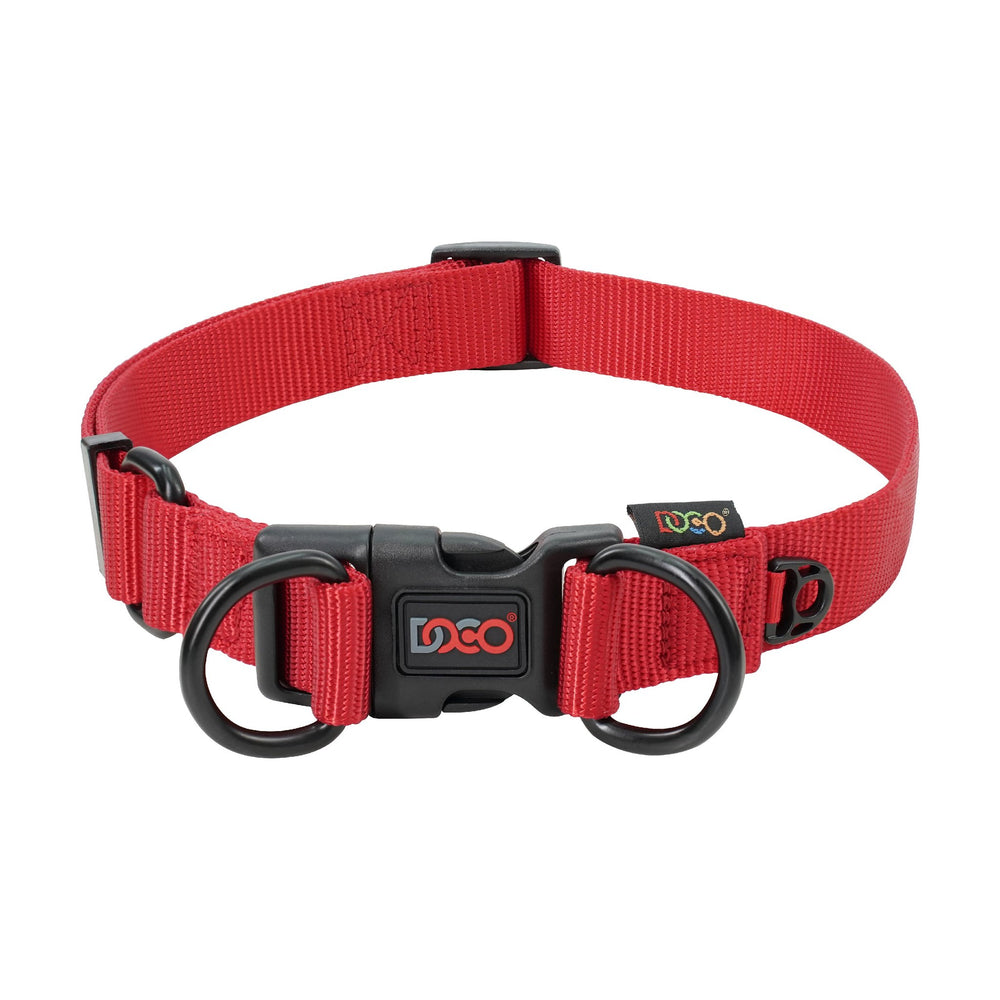 Collar para perro DOCO DD de nylon con doble argolla en D, para razas grandes