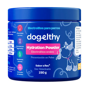 Dogelthy Hydration Powder electrolitos orales en polvo para perro, sabor res, 150 g