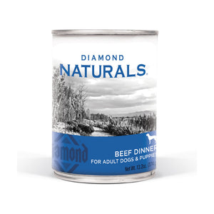 Diamond Naturals Beef Dinner alimento húmedo en lata para perro adulto y cachorro, res, 374 g