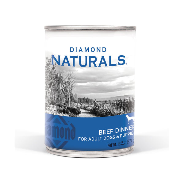 Diamond Naturals Beef Dinner alimento húmedo en lata para perro adulto y cachorro, res, 374 g
