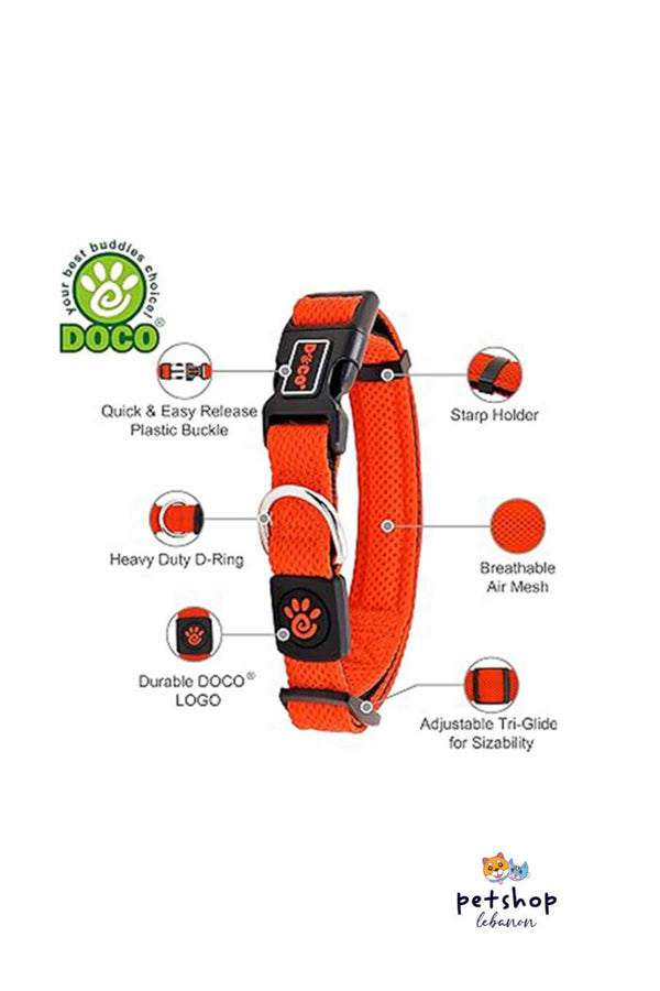 COLLAR PARA PERRO DE NYLON ACOLCHONADO ULTRALIGERO DOCO