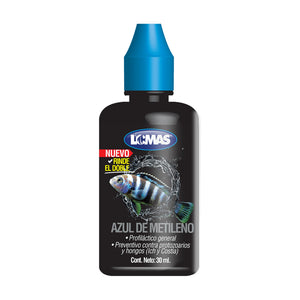 Lomas azul de metileno, preventivo contra hongos y protozoarios para peces de ornato