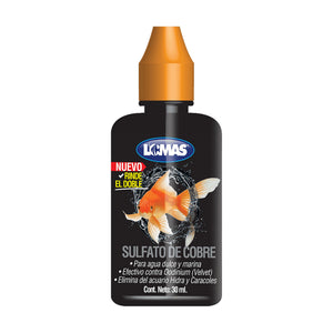 Lomas sulfato de cobre contra Oodinium (velvet) para acuario, 30 ml