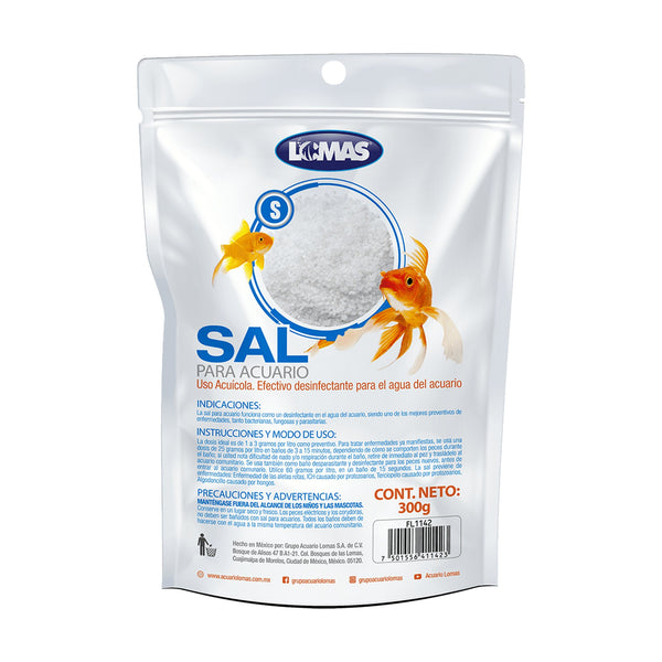 Lomas sal para acuario, desinfectante y preventivo de enfermedades, 300 g