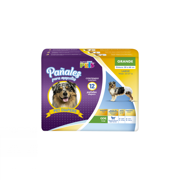 PAÑALES PARA PERRO HEMBRA TAMAÑO GRANDE FANCY PETS