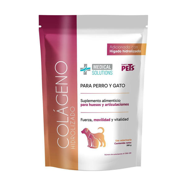 Fancy Pets Medical Solutions colágeno hidrolizado para huesos y articulaciones de perro y gato, 200 g