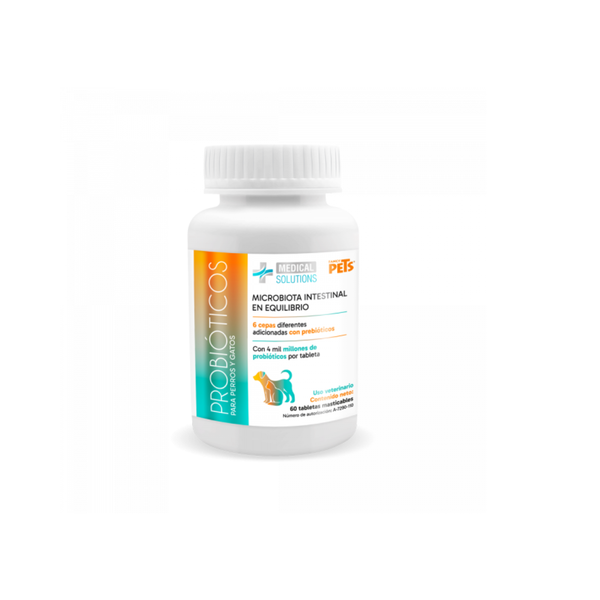 MS PROBIOTICOS TABLETAS MASTICABLES PARA  PERROS Y GATOS 60 TAB