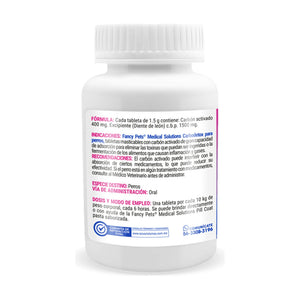 Fancy Pets Medical Solutions Carbodetox carbón activado para gases estomacales de perro, 60 tabletas masticables