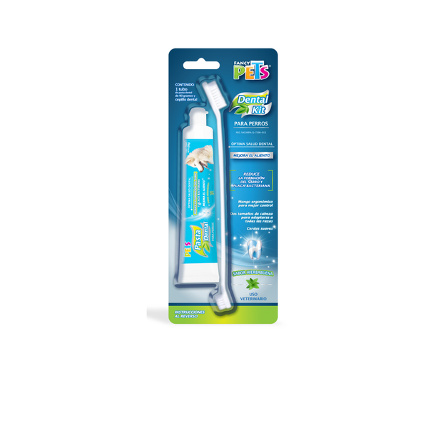 KIT PARA LIMPIEZA DENTAL DE MASCOTAS PASTA Y CEPILLO FANCY PETS