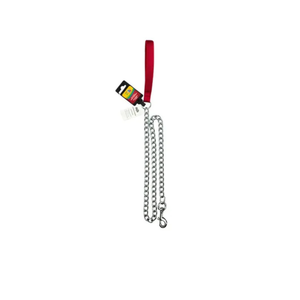 CORREA PARA PERRO ROJA CON CADENA METALICA (3.0 MM) 120 CM