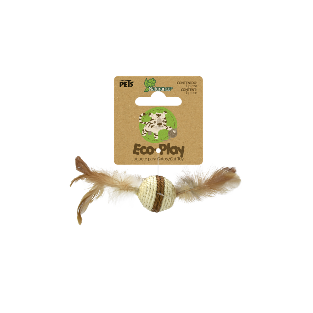 JUGUETE BOLA CON PLUMAS ECOPLAY FANCY PETS