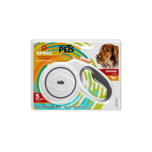 CORREA PARA PERRO RETRACTIL SPIRO GDE BLANCA FANCY PETS
