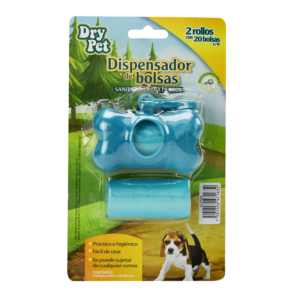DRY PET DISPENSER WITH SANITARY BAGS - 40 PCS FANCY PETS