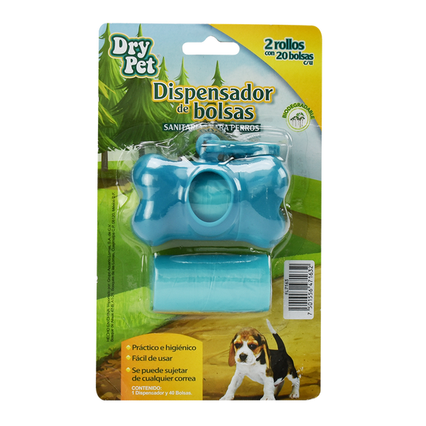 DISPENSADOR CON BOLSAS SANITARIAS DRY PET - 40 PZ FANCY PETS
