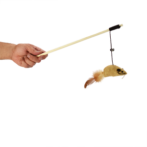 JUGUETE CAÑA CON RATON PARA GATO ECOPLAY FANCY PETS