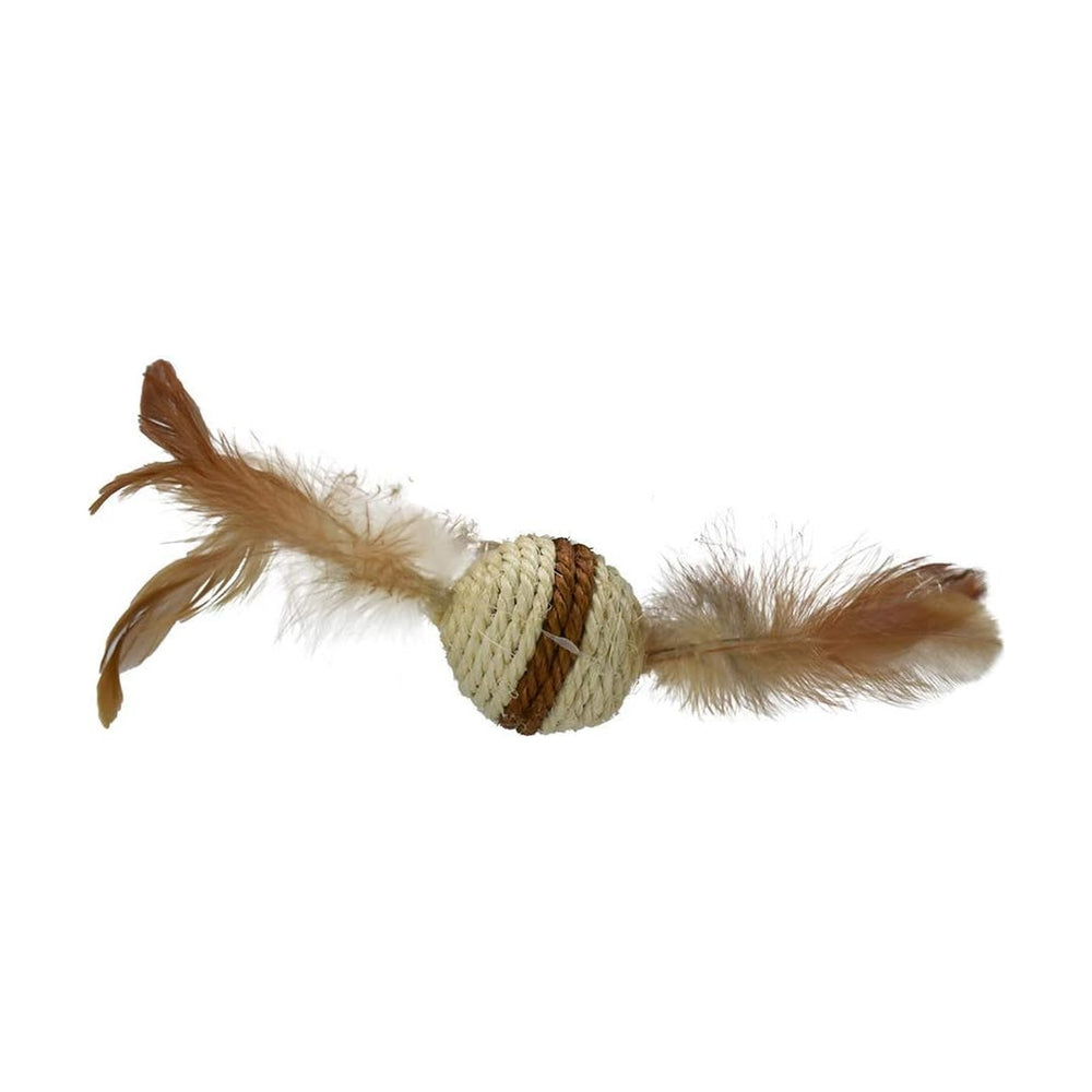 Naturance Eco-Play pelota de fibras naturales con plumas para gato