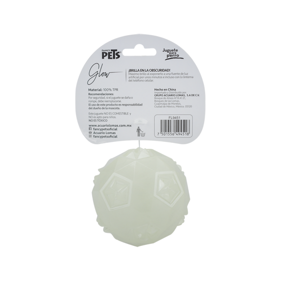 JUGUETE PELOTA DIAMANTE GLOW FANCY PETS