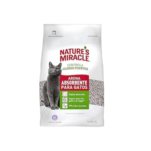 ARENA PARA GATO SUPER ABSORBENTE CON AROMA LAVANDA 2KG  NATURES MIRACLES