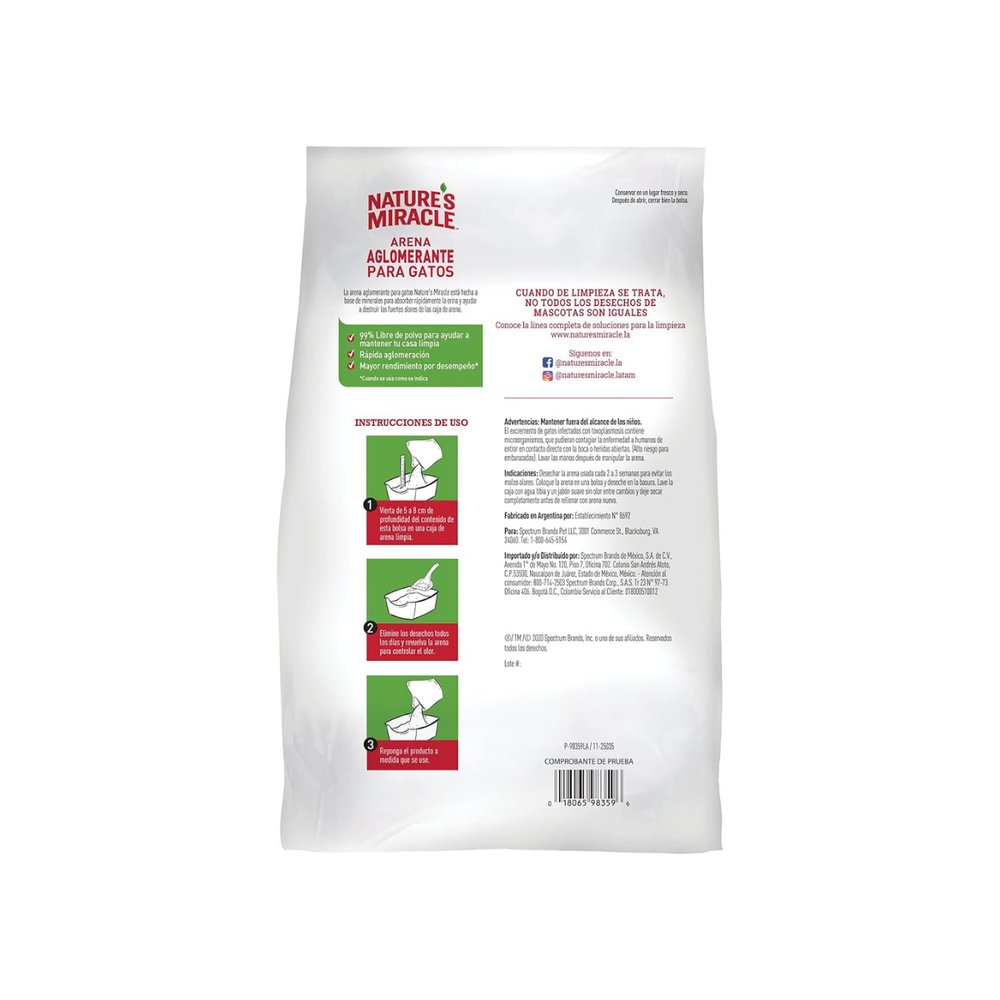 ARENA PARA GATO SUPER ABSORBENTE CON AROMA LAVANDA 2KG  NATURES MIRACLES