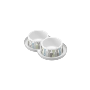 DOUBLE PET BOWL TRENDY DINNER MAASAI GR MODERN