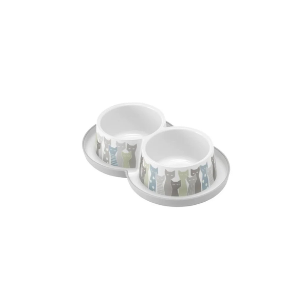 DOUBLE PET BOWL TRENDY DINNER MAASAI GR MODERN