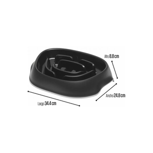 PLATO PARA ALIMENTACIÓN LENTA SLOMO NEGRO 950 ML MODERNA